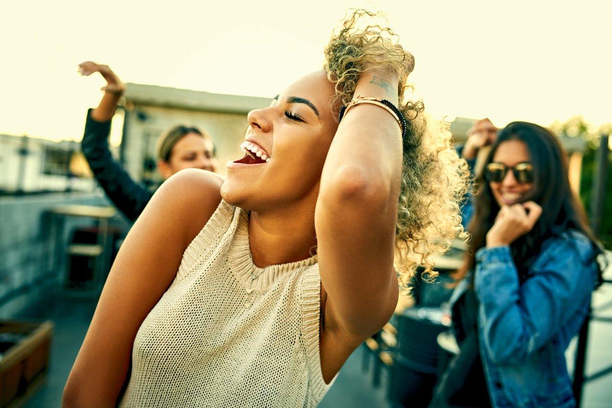 woman dancing at party