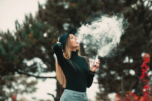 woman vaping outside